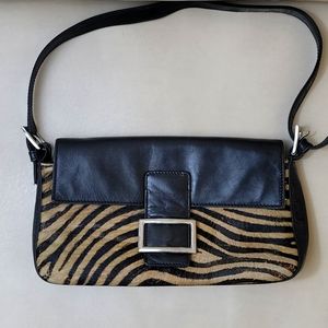 Gruppo Italiano Leather Animal Print Handbag